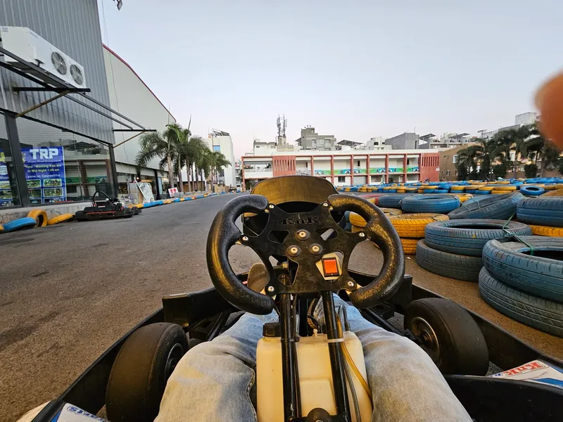 Behind the wheel at the go-kart track