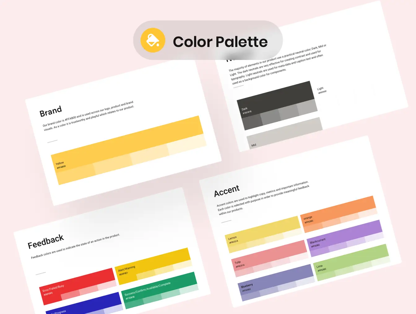 Colour palette from the style guide.