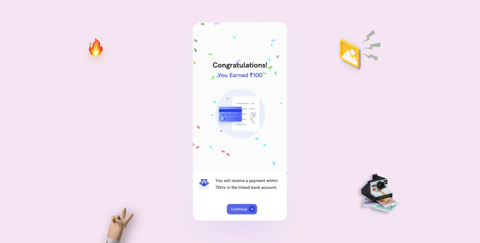 The rewards and earnings screens.